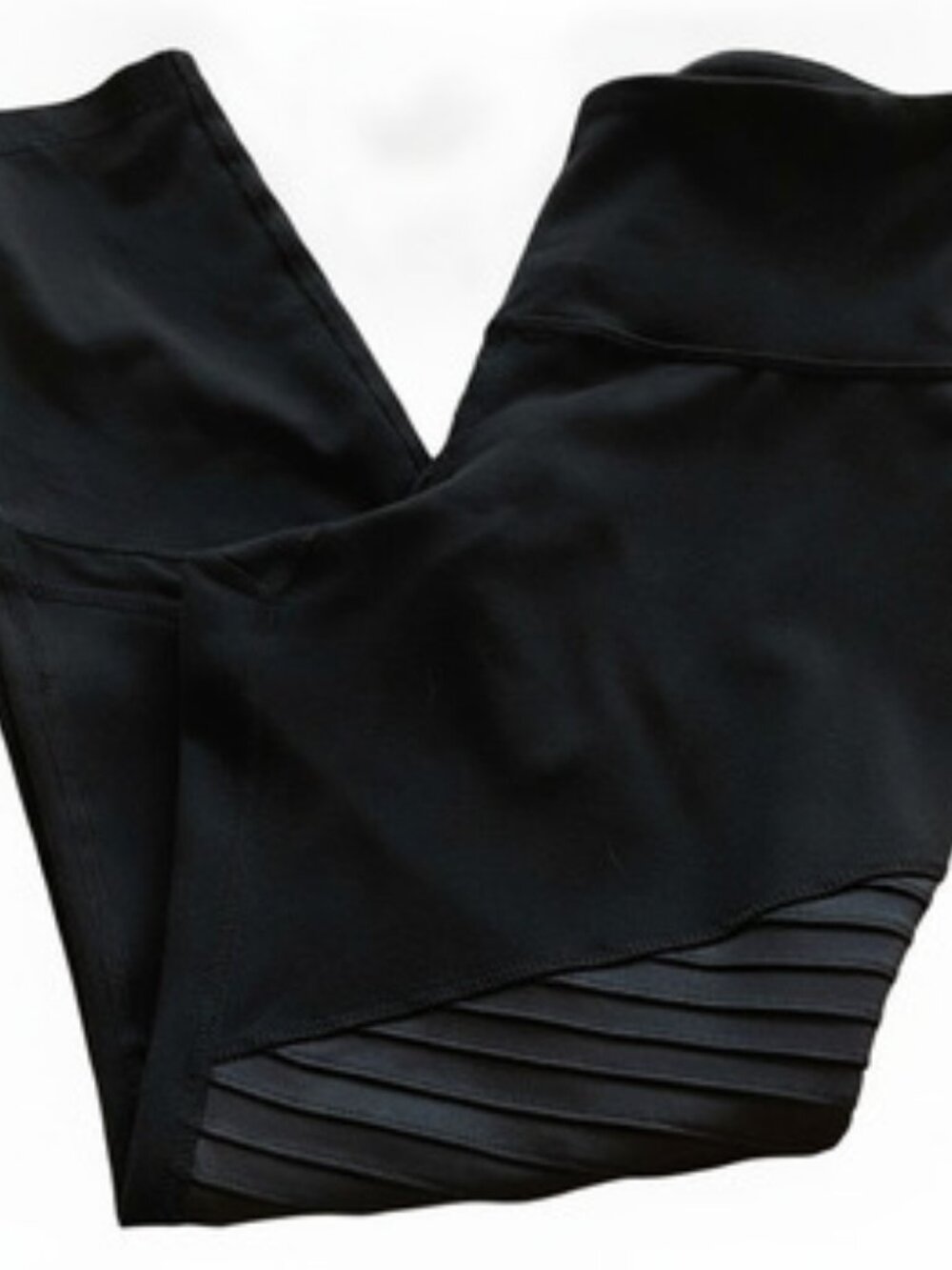 Old Navy Active Go Dry Black Women's Leggings Ribbed Moto Panel High Waist Sz M